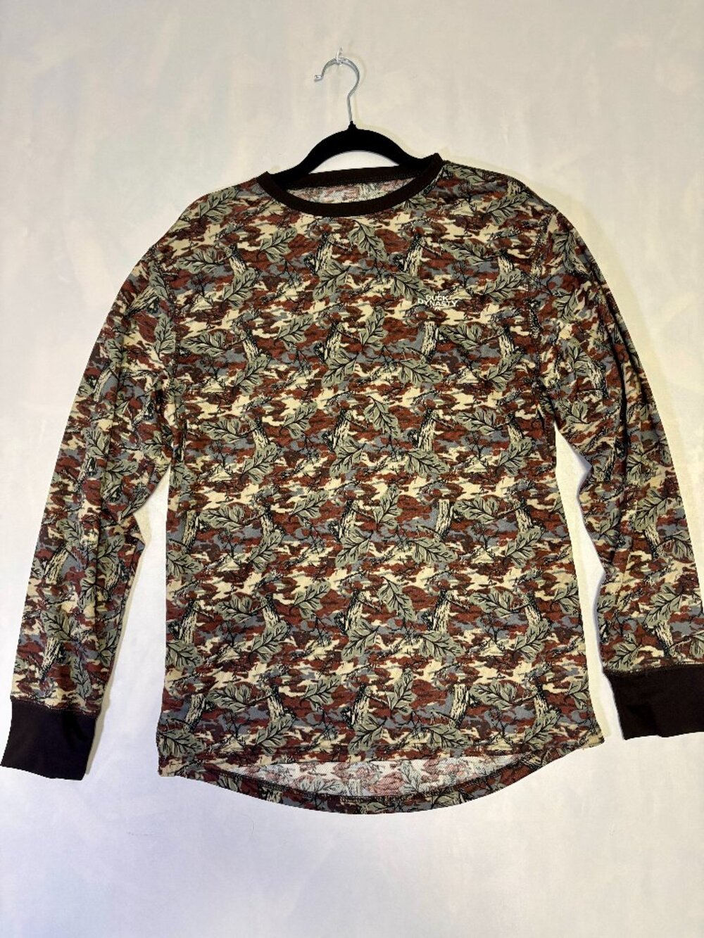 Duck Dynasty Camo Long Sleeve Shirt Hunting Woodland Camouflage Crewneck